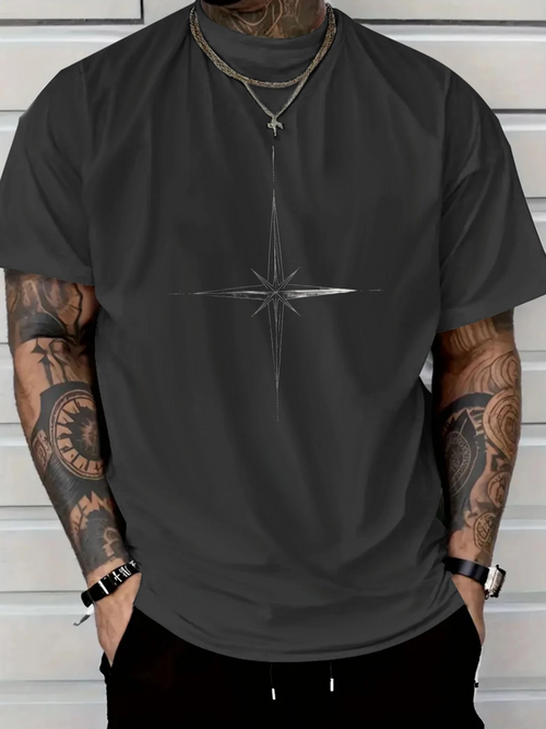 Men's Graphic T-Shirt Radiant Light Lines Emanating From Center Starburst