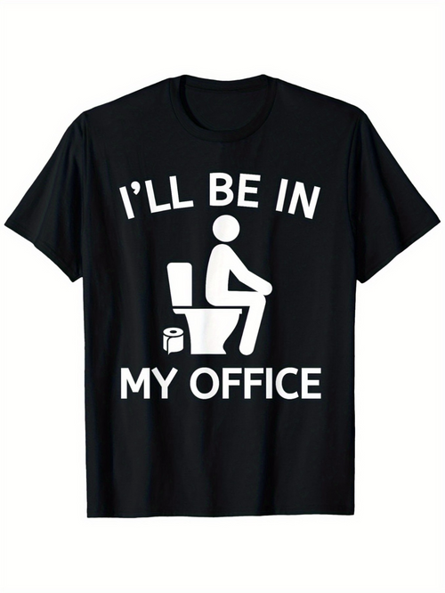 Men's Graphic T-Shirt Ill Be In My Office Toilet Humor Graphic With Sitting Figure