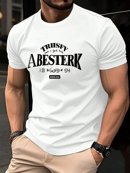 Men's Graphic T-Shirt Trhsfy Abesterk Numbers Dream Typography Shirt
