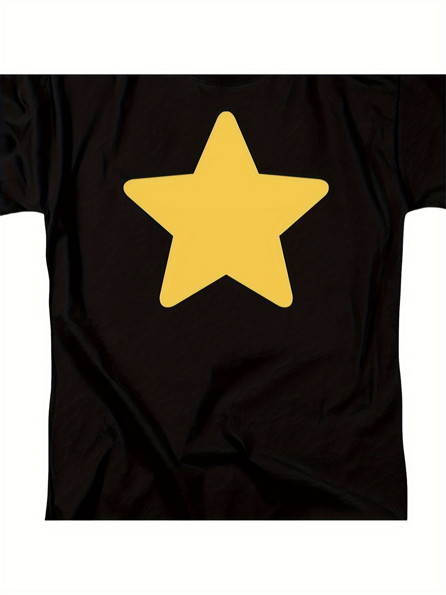 Men's Graphic T-Shirt Bright Golden Five Point Star On Plain Shirt