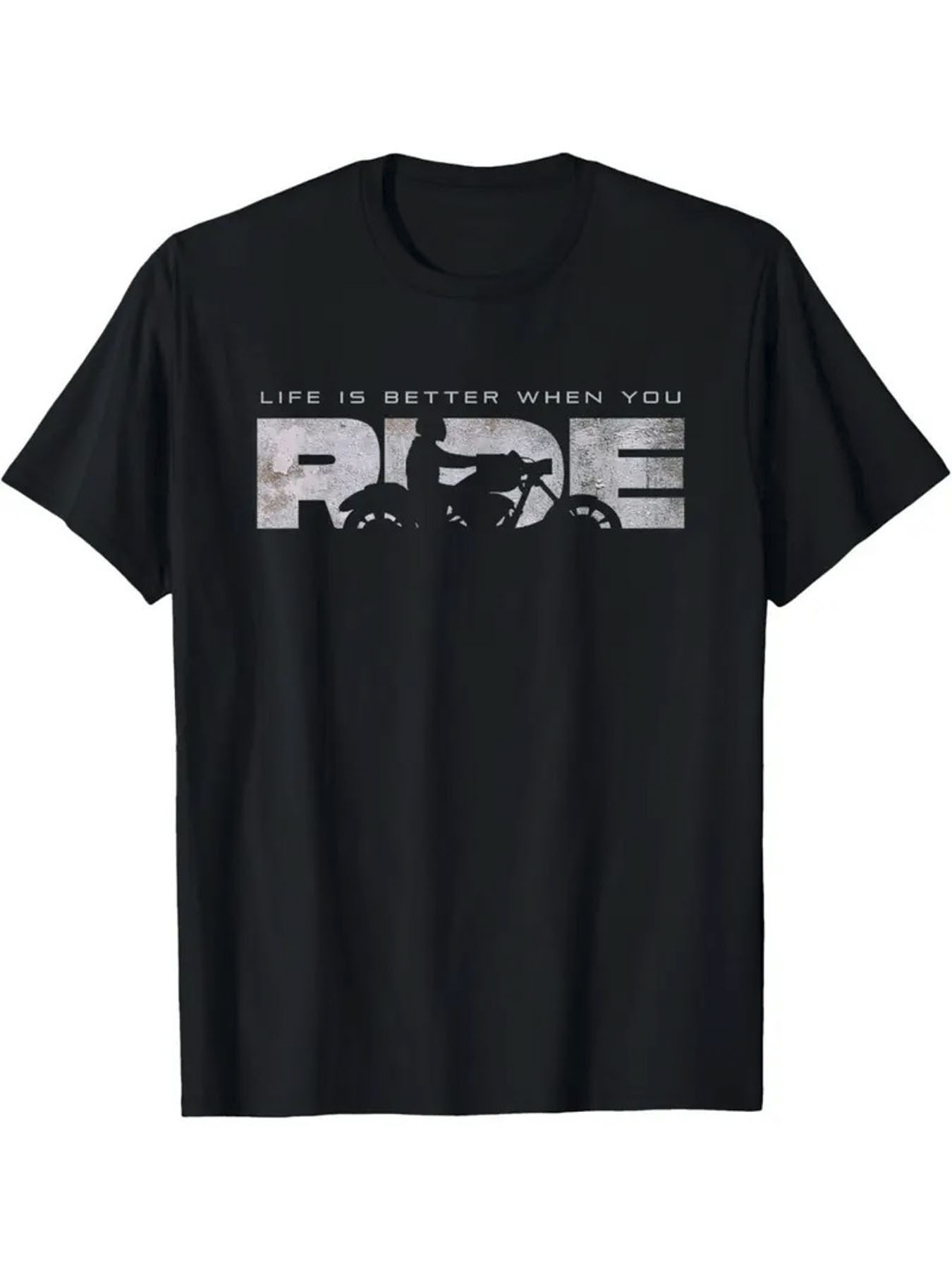 Men's Graphic T-Shirt Life Is Better When You Ride With Classic Textured Motorcycle
