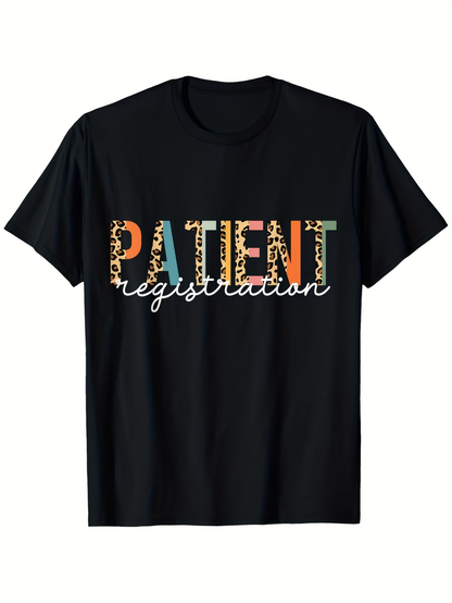 Men's Graphic T-Shirt Patient Registration Bright Abstract Colors Overlapping Lettering T Shirt