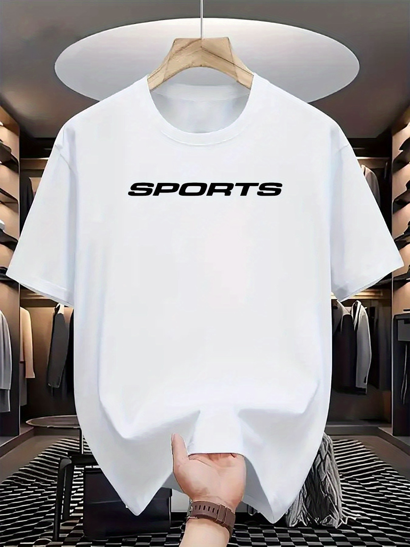 Men's Graphic T-Shirt Modern Bold Lettering With Minimal Clean White Fabric Sports