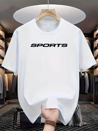 Men's Graphic T-Shirt Modern Bold Lettering With Minimal Clean White Fabric Sports