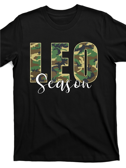 Men's Graphic T-Shirt Camouflage LEO Typography With Curved Handwritten Lettering Season