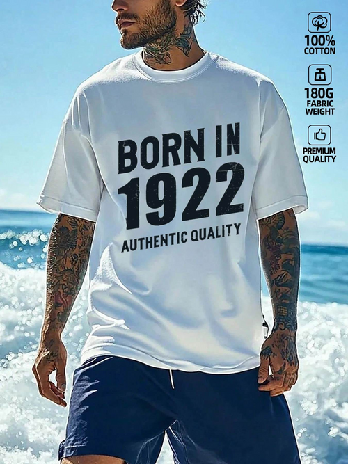 Men's Graphic T-Shirt Born In 1922 Authentic Quality Summer Beach Days With Clear Sky Ocean Waves T Shirt
