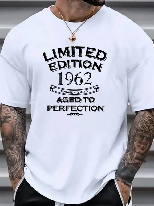 Men's Graphic T-Shirt Limited Edition 1962 Aged To Perfection Vintage Lettering Design Shirt