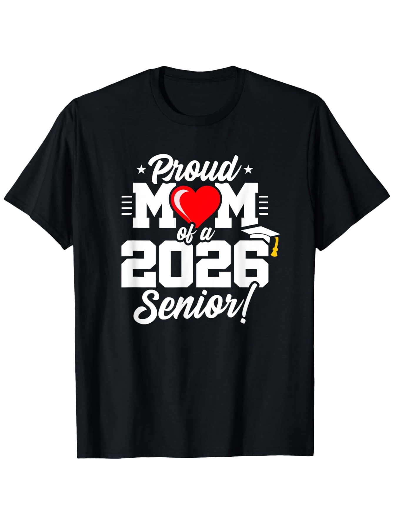 Men's Graphic T-Shirt Proud Mom Of A Senior With Heart And Graduation Cap Graphic