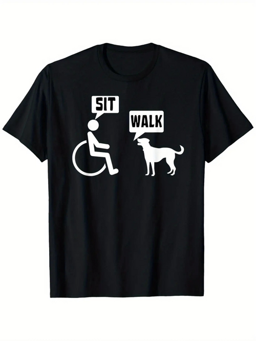 Men's Graphic T-Shirt Sit Walk Minimalist Graphic Dog And Person Conversation