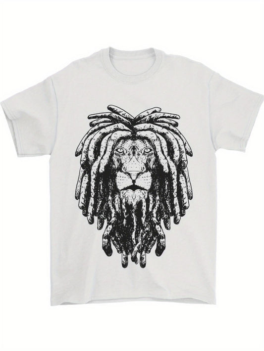 Women's Graphic T-Shirt Wild Mane With Intricate Dreadlocks Regal Lion Portrait
