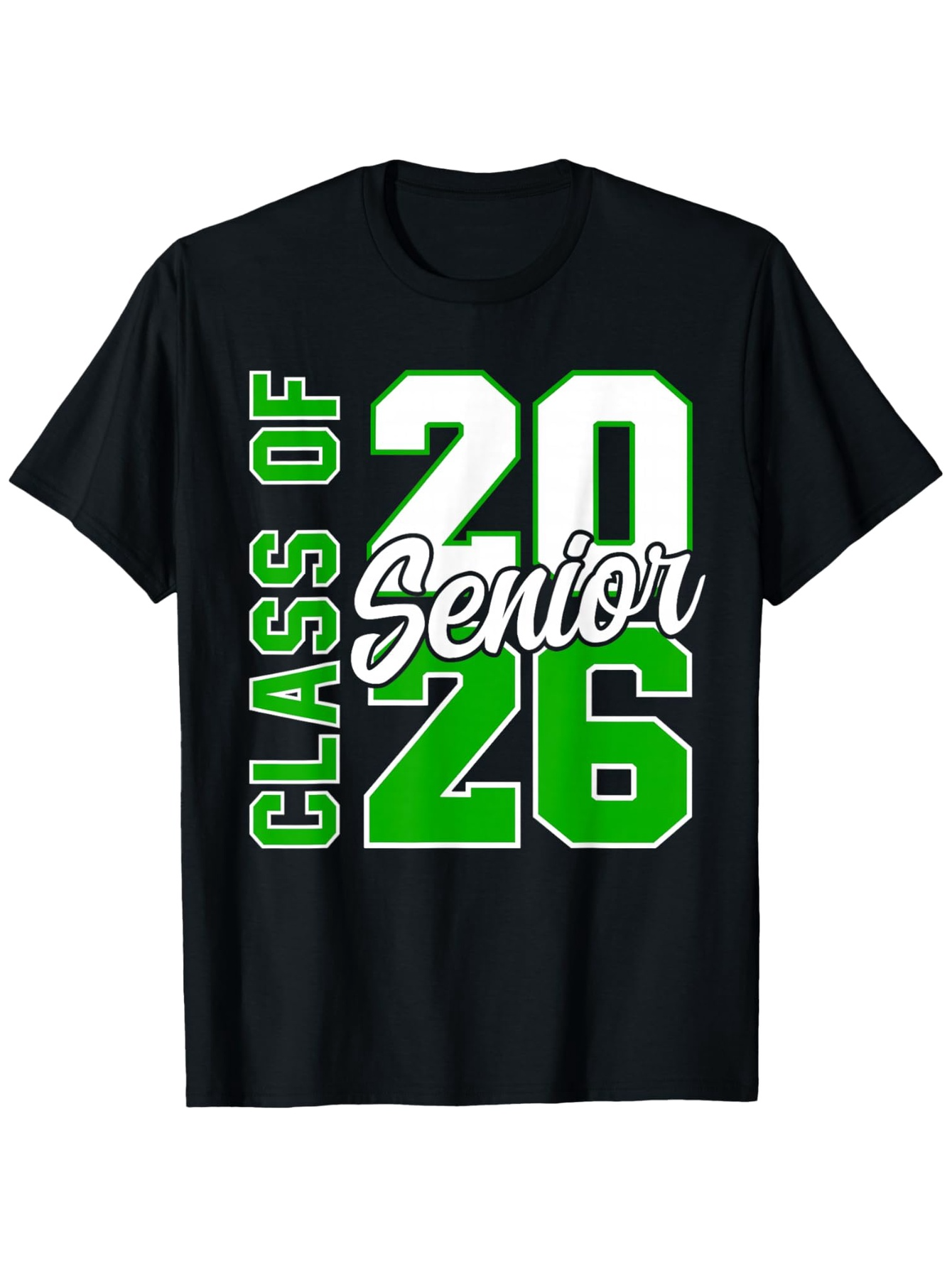 Men's Graphic T-Shirt Class Of Twenty Twenty Six Senior Green Outline Numbers T Shirt