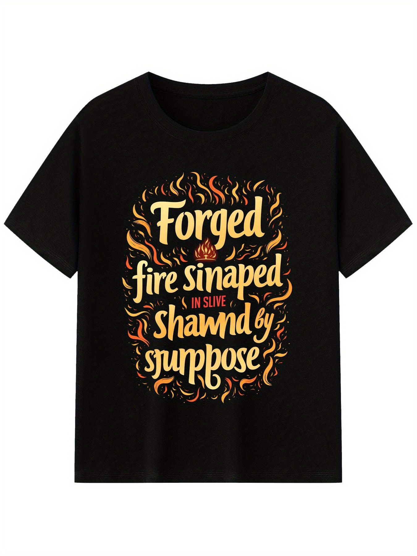 Men's Graphic T-Shirt Forged In Fire Shaped By Purpose Surrounded By Flames