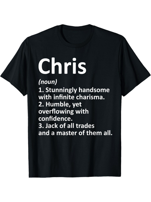 Men's Graphic T-Shirt Chris Noun Humble Overflowing With Confidence Charisma Trades Master