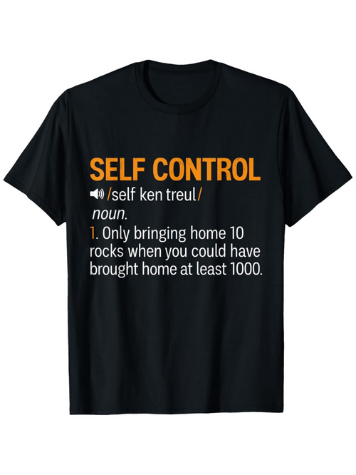 Men's Graphic T-Shirt Self Control Funny Definition With White Typographic Lettering T Shirt