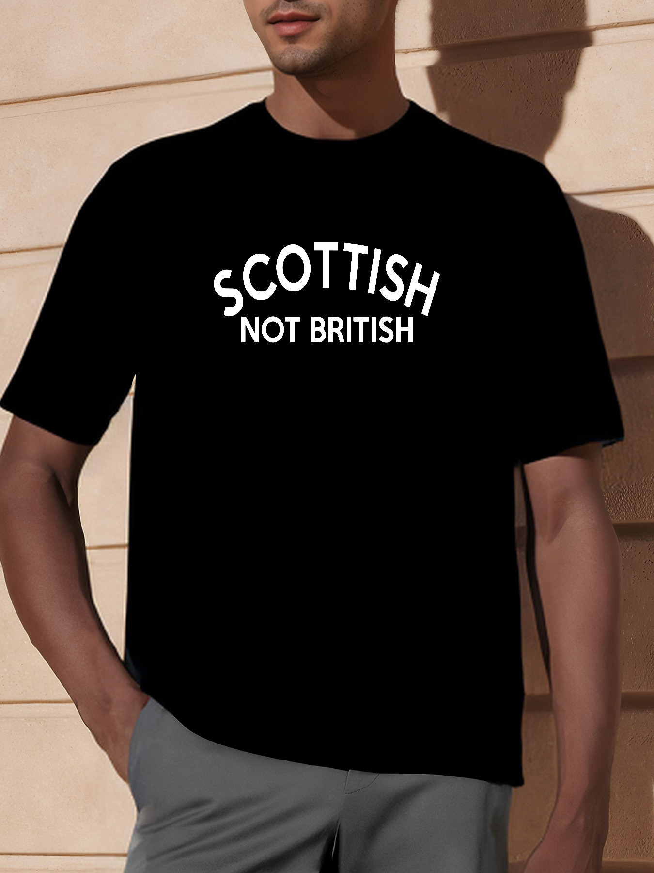Men's Graphic T-Shirt Scottish Not British Bold White Text Statement T Shirt