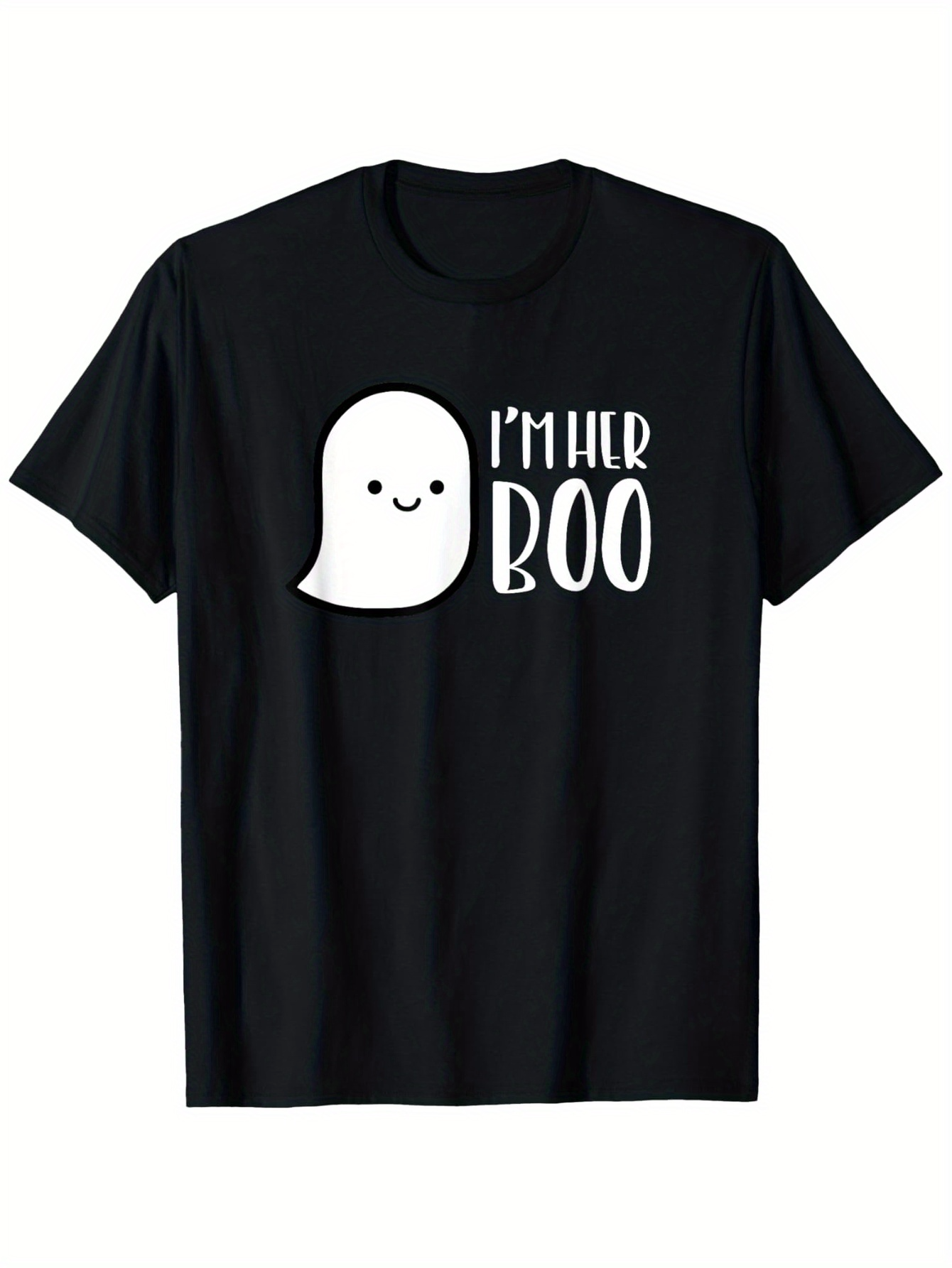 Men's Graphic T-Shirt Im Her Boo Playful Cartoon Ghost With Smiling Face And Happy Expression