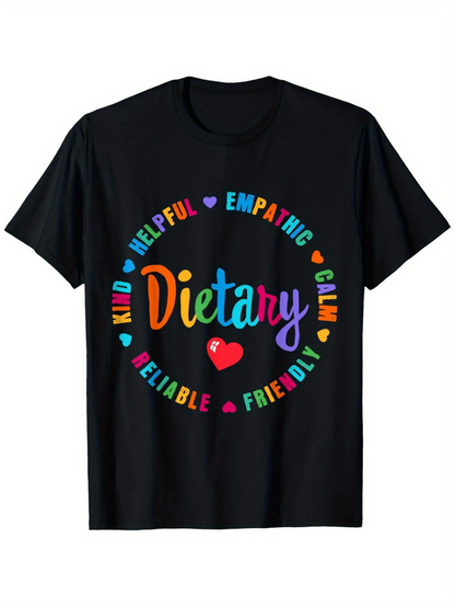 Men's Graphic T-Shirt Helpful Empathic Friendly Colorful Heart Dietary T Shirt