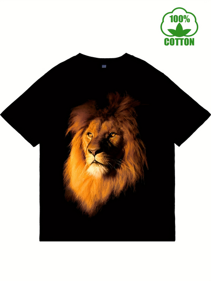 Men's Graphic T-Shirt Golden Mane Among Shadows Majestic Regal Lion