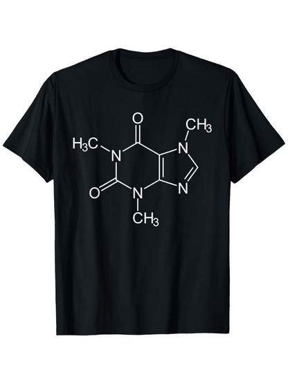 Men's Graphic T-Shirt Chemical Structure With Handwritten Elements And Laboratory Bonds Molecule