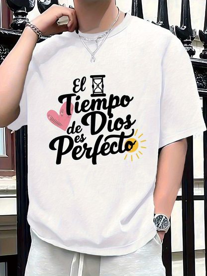 Men's Graphic T-Shirt Pink Heart And Hand Drawn Sunburst Surrounding Inspirational Phrase