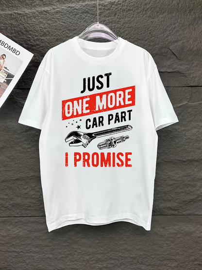 Men's Graphic T-Shirt Just One More Car Part I Promise With Tools And Minimalist Car Element
