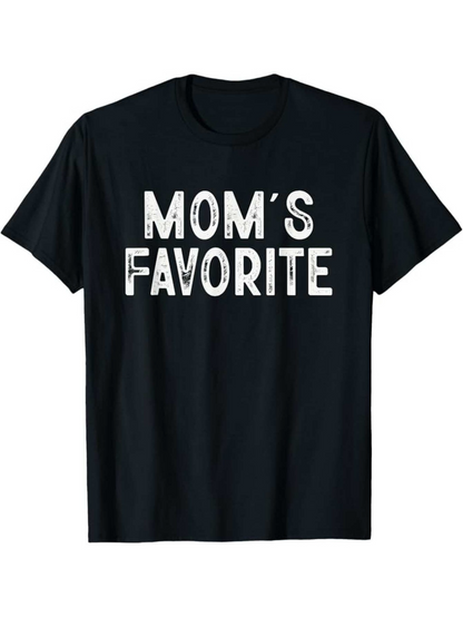 Men's Graphic T-Shirt Moms Favorite Bold White Text On Solid Cotton Tee Shirt