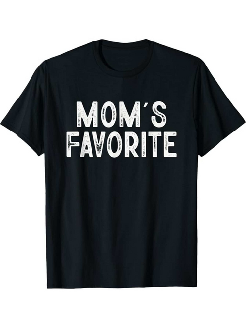 Men's Graphic T-Shirt Moms Favorite Bold White Text On Solid Cotton Tee Shirt