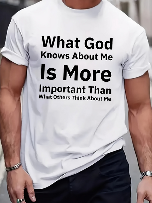 Men's Graphic T-Shirt What God Knows About Me Is More Important Than Others Think Statement T Shirt