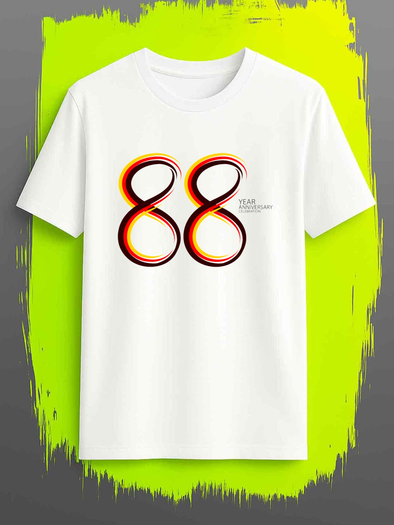 Men's Graphic T-Shirt Gradient Shadow Number Print With Minimalist Modern Style Eighty Eight