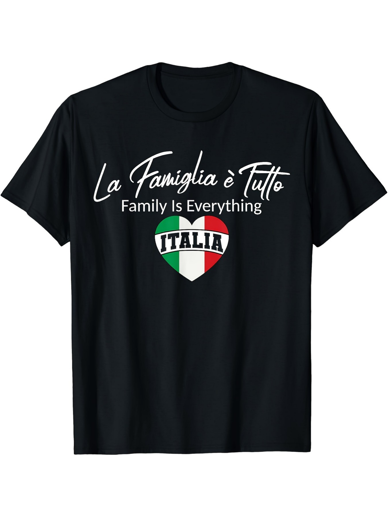Men's Graphic T-Shirt Family Is Everything Heart Shaped Flag With Italia Lettering