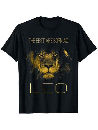 Men's Graphic T-Shirt The Best Are Born As Leo Golden Glow Among Fierce Majestic Lion