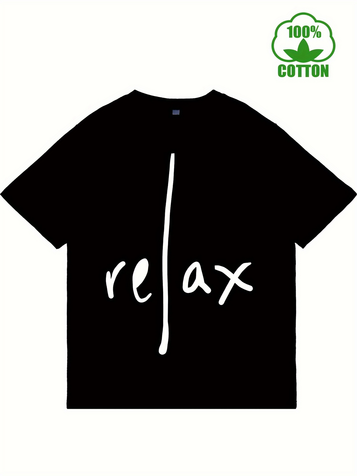 Men's Graphic T-Shirt Relax Minimalist Style White Handwritten Text On Cotton T Shirt