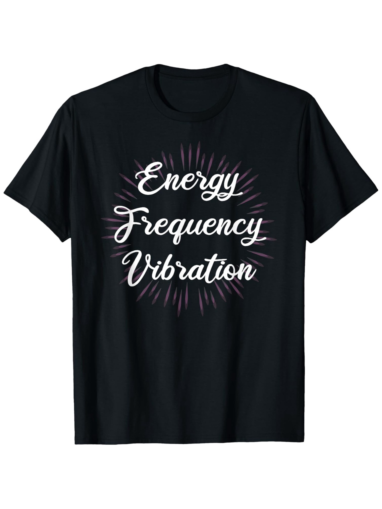 Men's Graphic T-Shirt Energy Frequency Vibration Radiating Lines And White Glow Lettering T Shirt