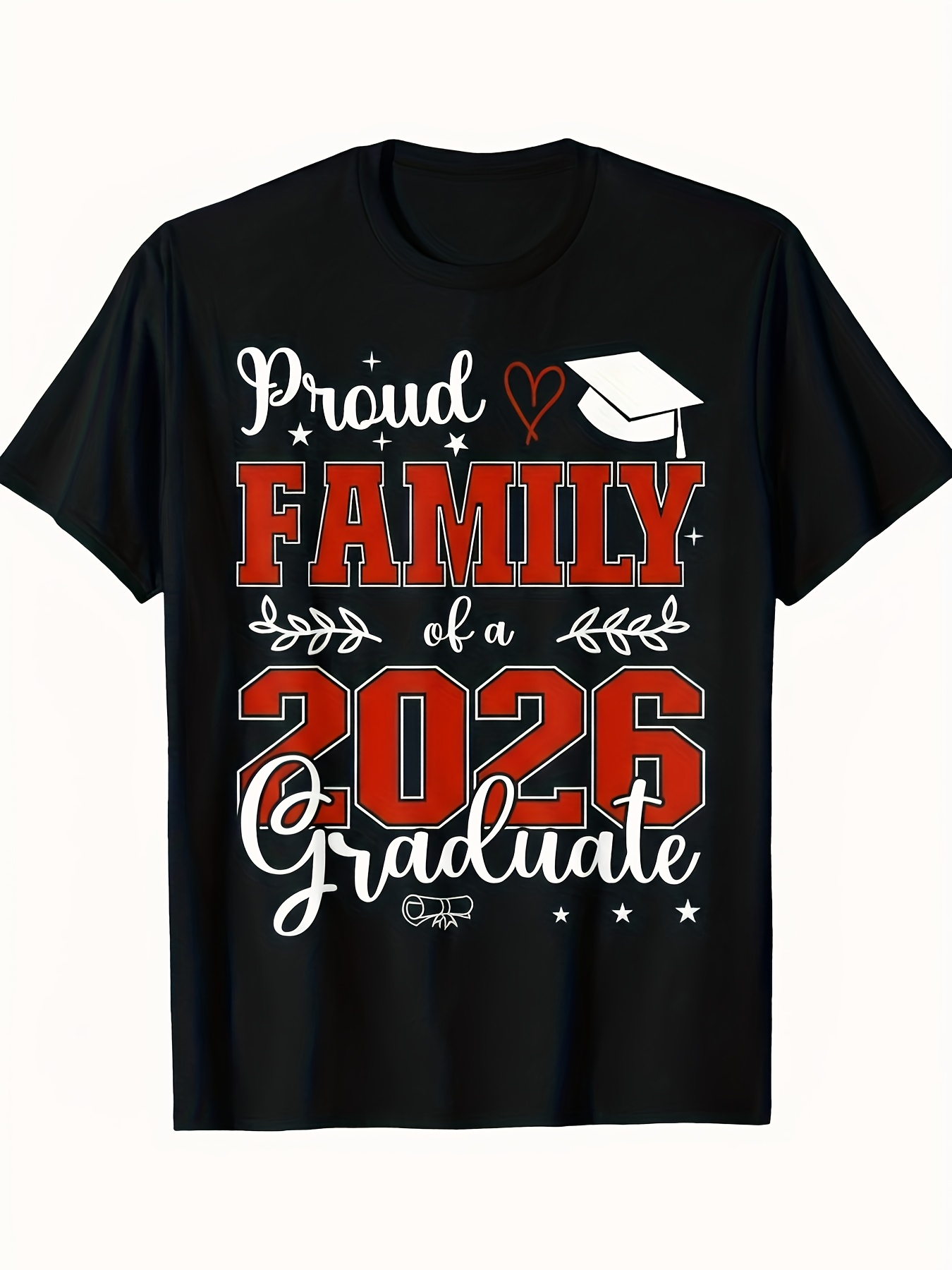 Men's Graphic T-Shirt Proud Family Of A 2026 Graduate With Graduation Cap And Decorative Accents T Shirt