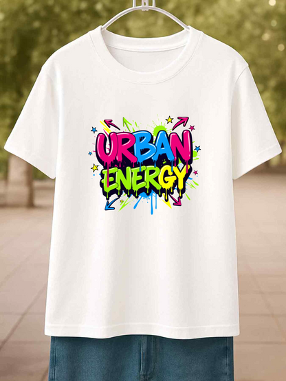 Men's Graphic T-Shirt Urban Energy Vibrant Graffiti Style Lettering With Splashes And Stars T Shirt