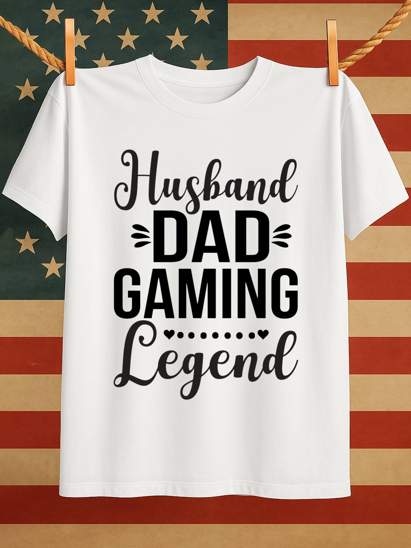 Men's Graphic T-Shirt Husband Dad Gaming Legend With Playful Font And Minimalist Black Text Statement