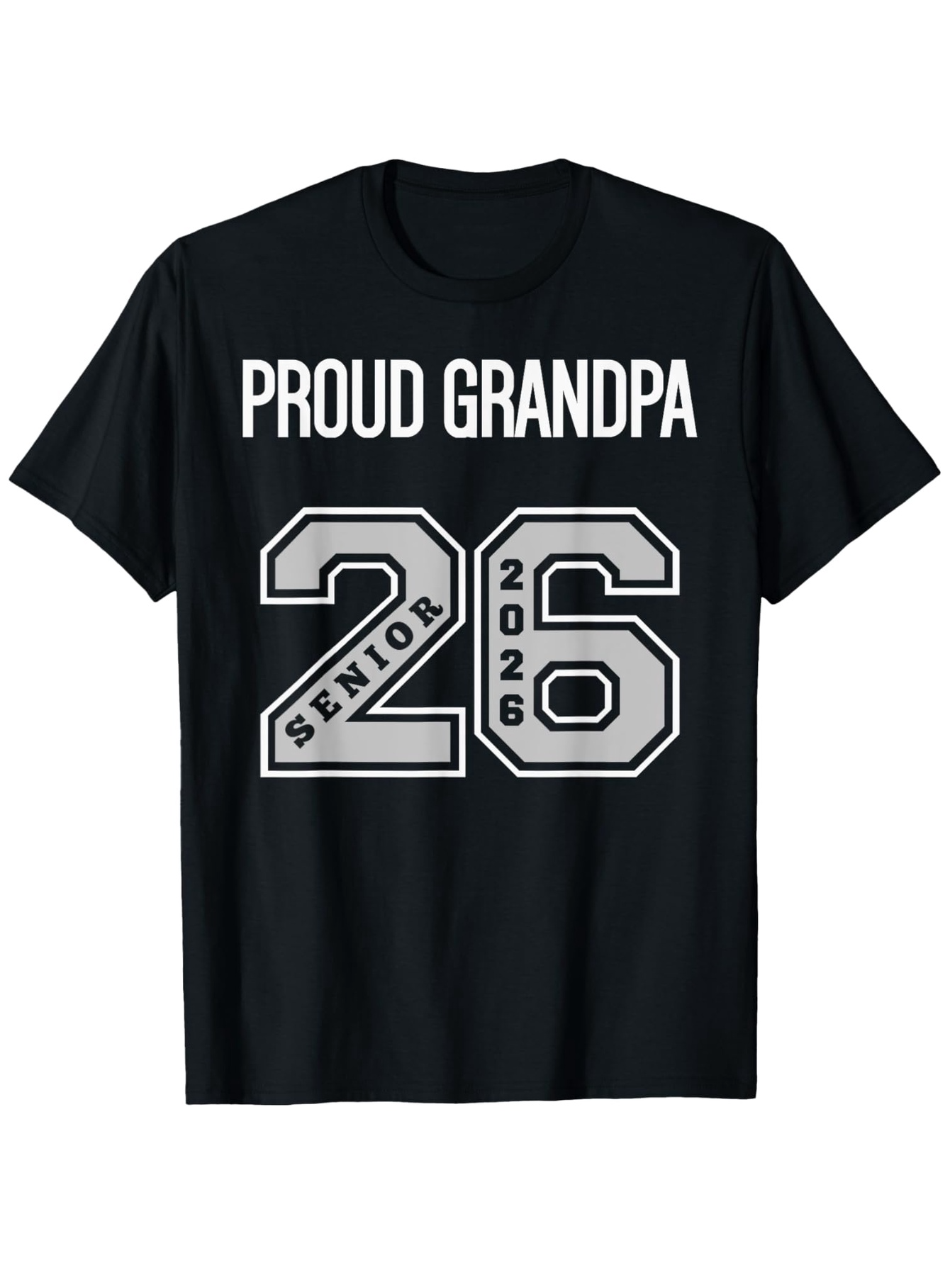 Men's Graphic T-Shirt Proud Grandpa Senior 2026 Varsity Style Numbers With Bold Lettering T Shirt