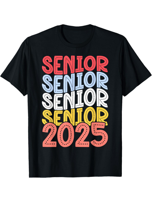 Men's Graphic T-Shirt Senior 2025 Multicolor Hand Drawn Lettering With Playful Doodle Accents T Shirt