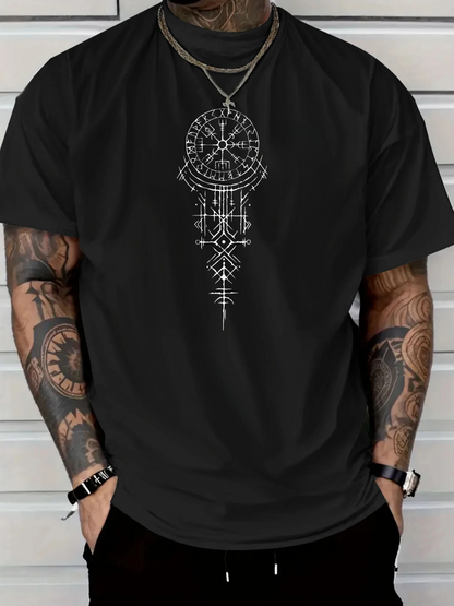 Men's Graphic T-Shirt Sacred Geometry And Ethnic Dreamcatcher With Spiritual Linework Jellyfish