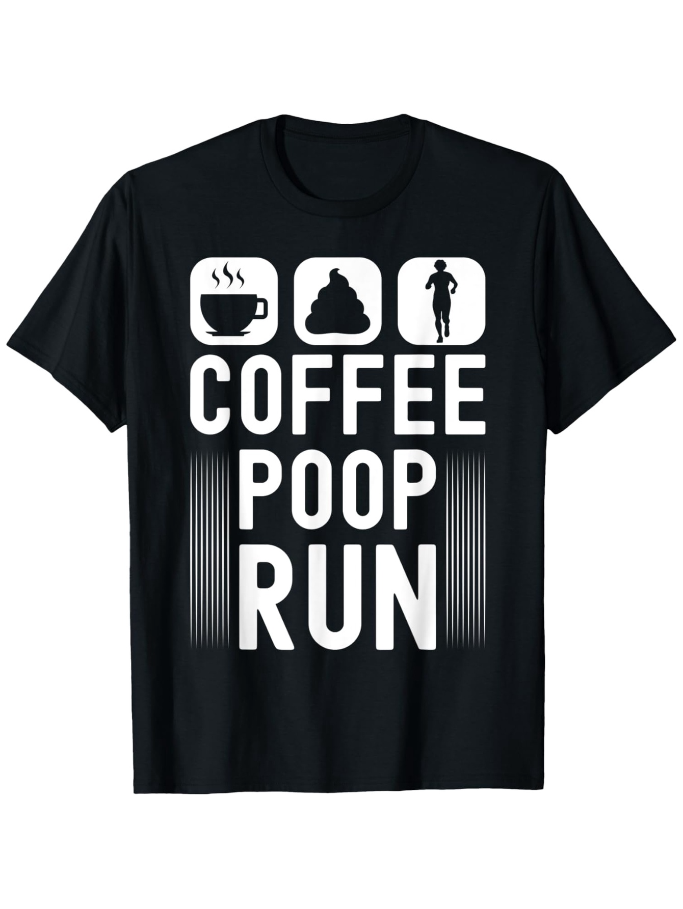 Men's Graphic T-Shirt Coffee Poop Run Icons With Morning Motivation Graphic T Shirt
