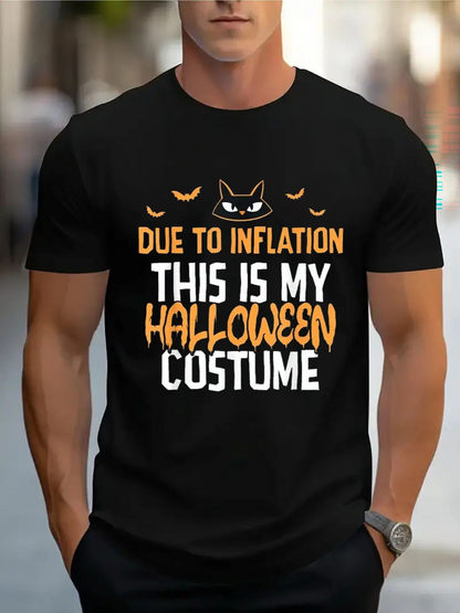 Men's Graphic T-Shirt Due To Inflation This Is My Orange Halloween Costume Cat