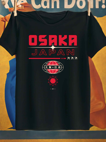 Men's Graphic T-Shirt Osaka Urban Graphics With Japanese Elements Cityscape