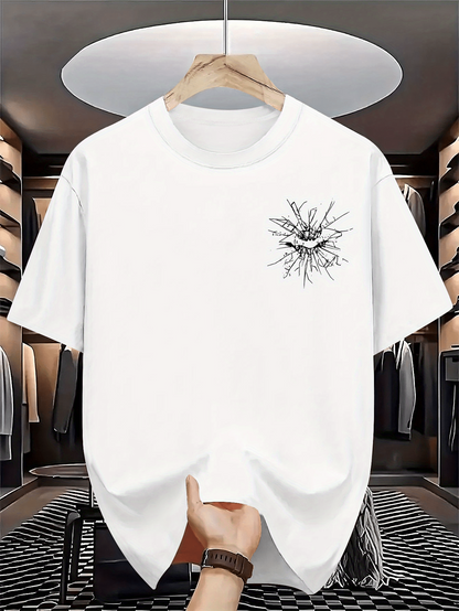 Men's Graphic T-Shirt Abstract Black Ink Splatter With Layers Swirling On Clean Canvas T Shirt