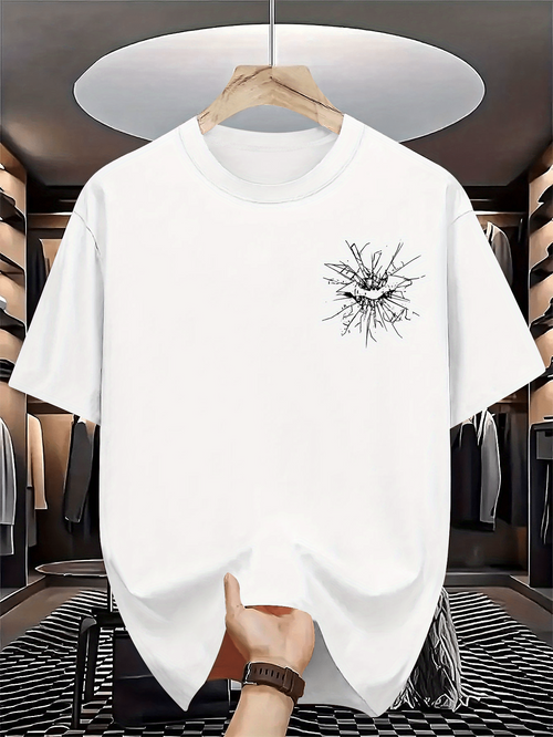 Men's Graphic T-Shirt Abstract Black Ink Splatter With Layers Swirling On Clean Canvas T Shirt