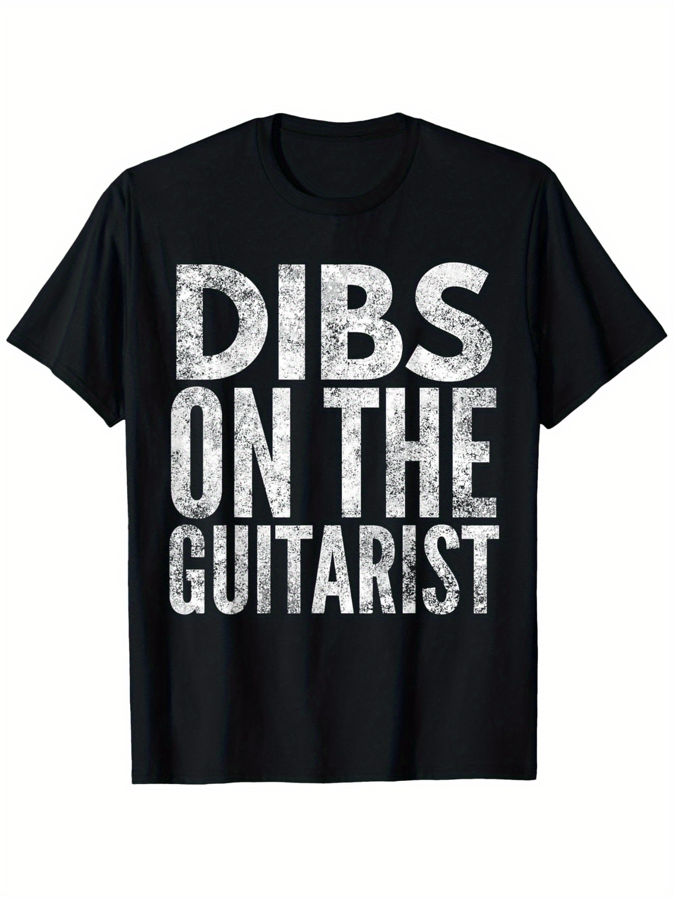 Men's Graphic T-Shirt Dibs On The Guitarist Bold Cracked Texture Graphics On Cotton T Shirt