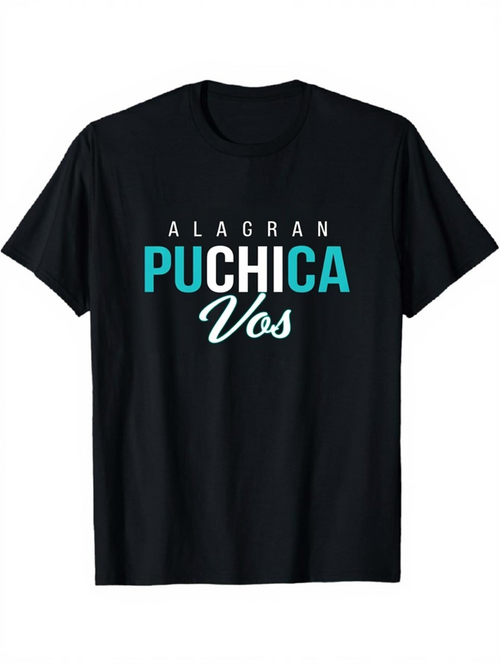 Men's Graphic T-Shirt Bold Statement Lettering With Contrasting Blue And White Typography T Shirt