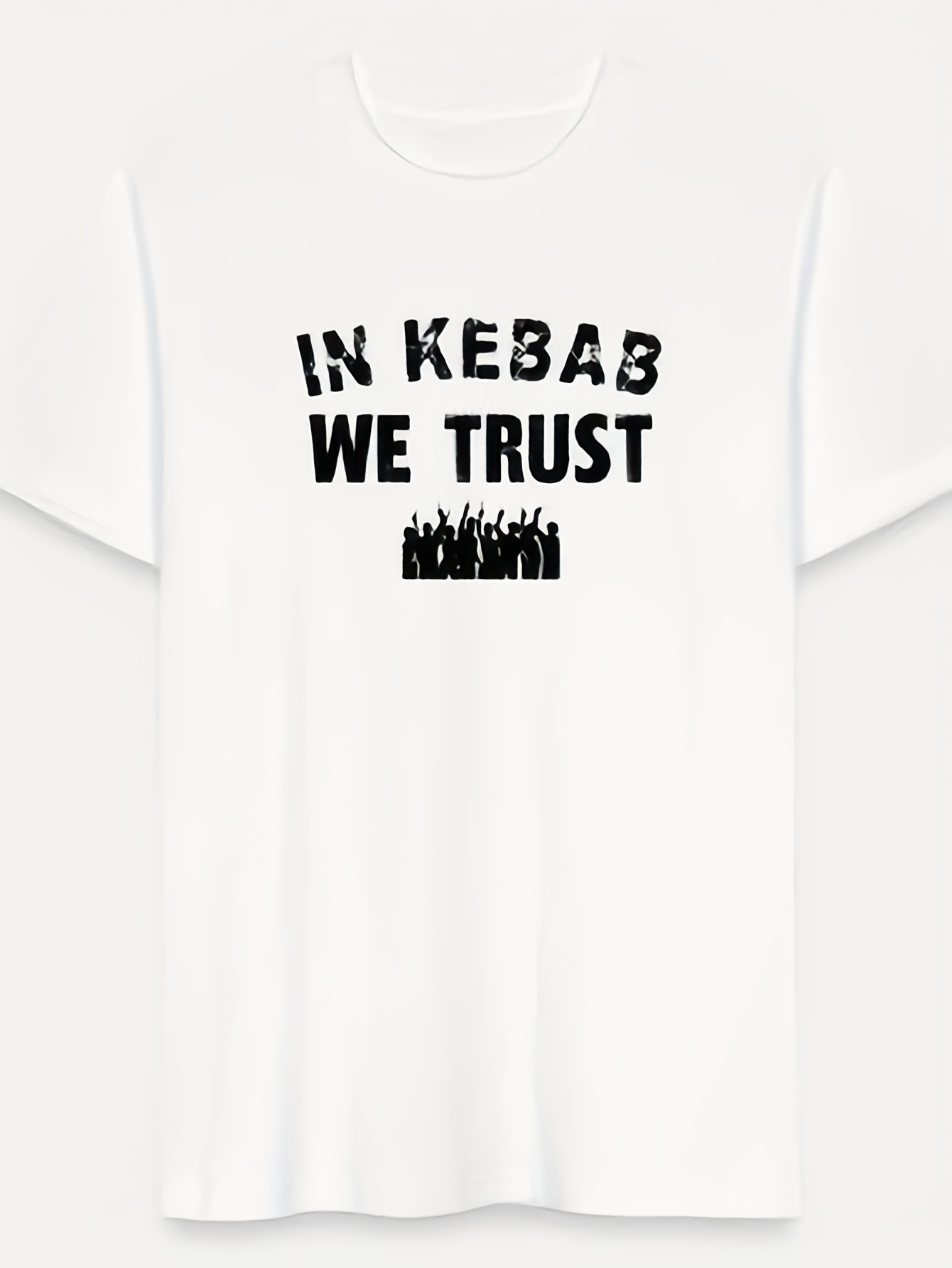 Men's Graphic T-Shirt In Kebab We Trust Standing Crowd With Raised Hands T Shirt