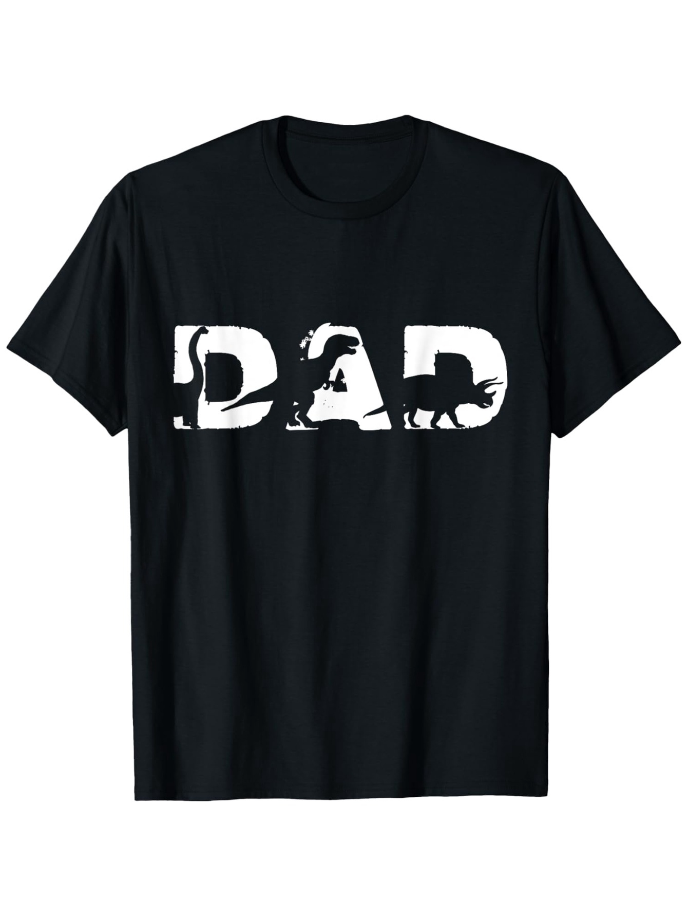 Men's Graphic T-Shirt Distressed Bold Letters With Animal Silhouette Among DAD Text