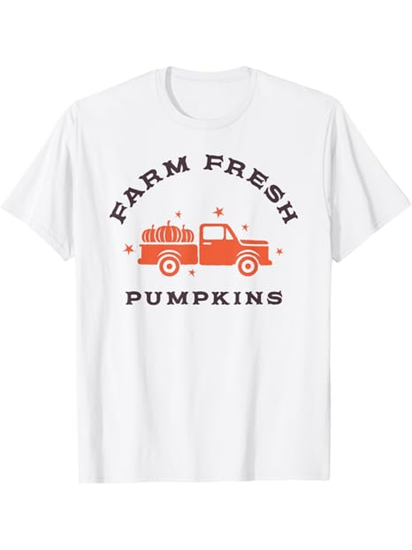 Men's Graphic T-Shirt Farm Fresh Pumpkins Vintage Orange Truck Under Autumn Stars
