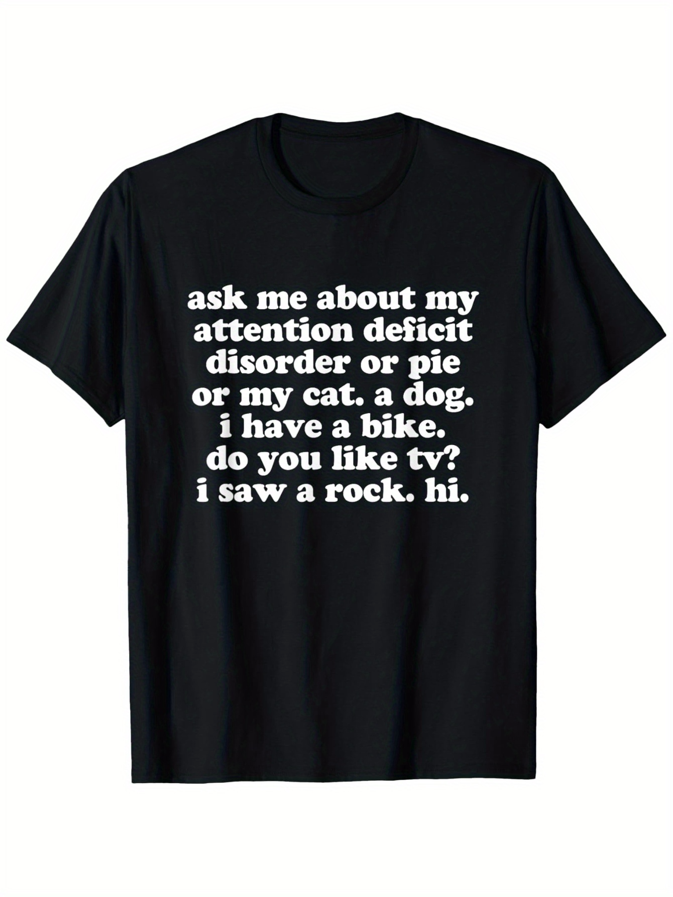 Men's Graphic T-Shirt Ask Me About Pie Bike TV Rock Black T Shirt